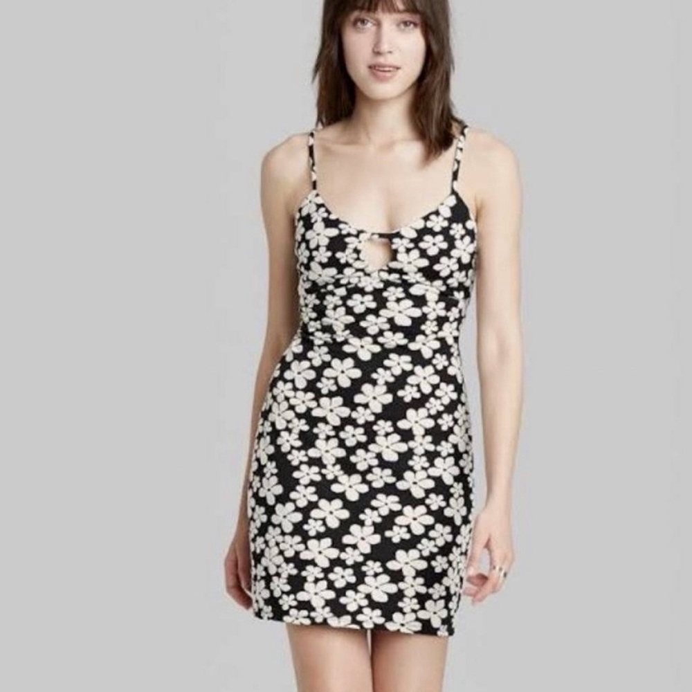 Wild Fable Body Con Cut Out Retro Floral Dress